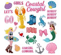 21uds Parches Termoadhesivos Vaquera Costera, Apliques Bordados de Olas Verano para SombrerosRopa Bolsos Vaqueros y Accesorios de Playa