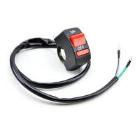 22-25Cm 7/8" Interruptor Apagado Llama Manillar Motocicleta Botón Encendido Y Apagado Moto ATV Bicicleta Para CC 12 V/10 A Color Negro Accesorio Universal Para Motocicleta Interruptor botón manillar