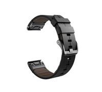 22 26 Mm Ajuste For Correa De Cuero For Garmin 5Plus 6Pro 7Pro Correa De Pulsera De Liberación Rápida Correa De Reloj Deportivo Fenix7XPro 5XPlus 6XPro Pulseraacele(Black-black buckle,22mm)