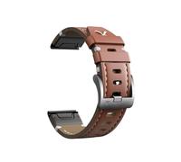 22 26 Mm Ajuste For Correa De Cuero For Garmin 5Plus 6Pro 7Pro Correa De Pulsera De Liberación Rápida Correa De Reloj Deportivo Fenix7XPro 5XPlus 6XPro Pulseraacele(Brown2-Silver buckle,26mm)