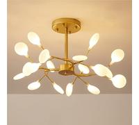 22.6in Acrylic LED G4 Semi Flush Mount Ceiling Lighting Gold Chandelier Modern Ceiling Lights Sputnik Ceiling Light Fixture for Bedroom Living Room Restaurant Home Foyer Balcony Decor(White)