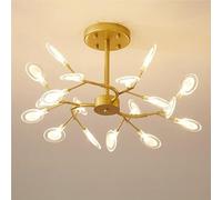 22.6in Acrylic LED G4 Semi Flush Mount Ceiling Lighting Gold Chandelier Modern Ceiling Lights Sputnik Ceiling Light Fixture for Bedroom Living Room Restaurant Home Foyer Balcony Decor(Clear)