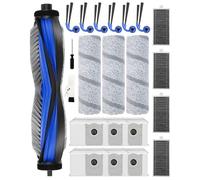 22 Accesorios para ECOVACS DEEBOT X11 Pro/X9 Pro/T80S Omni Robot Aspirador:1 Cepillos Principales,6 Cepillos Laterales,6 Bolsas para el Polvo,4 Filtros,3 Rodillos de Fregado