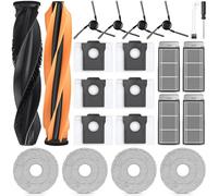 22 accesorios para robot aspirador Dreame X50 Ultra Complete / L40s Pro Ultra / L50 Pro Ultra con 2 cepillos principales, 4 toallitas, 4 filtros, 6 bolsas para el polvo, 4 cepillos laterales, 1