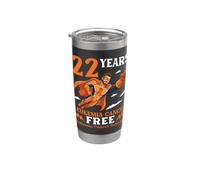 22 Años Naranja Leucemia Cáncer Libre Superhéroe Niño Superviviente Vaso térmico de acero inoxidable de doble pared