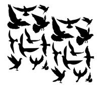 22 Autocollantes Anti-Colisión para Aves para Ventanas - Grandes Stickers Decorativos Reutilizables en Forma de Pájaro en PVC