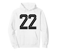 #22 Blanco Vintage Número 22 Estilo de Fútbol Fan Deportes Sudadera con Capucha