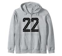 #22 Blanco Vintage Número 22 Estilo de Fútbol Fan Deportes Sudadera con Capucha