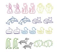 22 clips de papel de animales coloridos con diseño creativo de metal, para decoración creativa, escuela, oficina y regalos, decoraciones navideñas, carteles y fotos, etc.