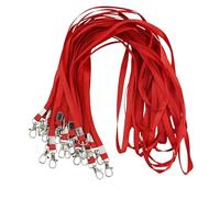 22 cordones para tarjetas de identificación, Cuelga Llaves Cuello, color rojo, con clip para el cuello, Cordones de Insignia para Llaves Soporte de Tarjetas de Identificación Tarjetas de Nombre