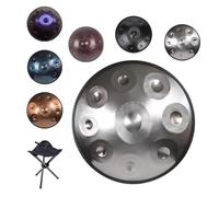 22" D Música Menor Handpan, 9/10/12 Notas Hand Drum Steel Drum Percusión, 432/440 Hz Handpan Drums Sets, Instrumento De Percusión Para Adultos, Niños Y Principiantes(D,10 notes(440HZ))