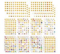 22 Hojas Pegatinas Emoticonos Sonrientes, Emoji de 14 Estilos, Fáciles de Quitar, Adecuadas para Decoraciones de Fiestas y Como Recompensas para Niños