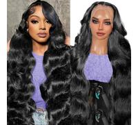 22 Inch 13x6 HD Lace Front Wigs Human Hair Brazilian Virgin Hair Body Wave Transparent Lace Frontal Wig Pre Plucked 230% Density Glueless Lace Wig Human Hair for Black Women Natural Color