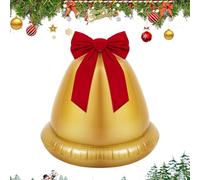 22 Inch Inflatable Christmas Ball - Gold Outdoor Decoration with Bow for Beach Pool Window Holiday Yard Winter Door Lawn | Large PVC Globe Balloon for Seasonal Decor