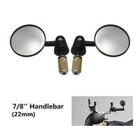 22 mm 7 8 Pulgadas de diámetro Exterior Manillar Giratorio 180 Grados Plegable Espejo retrovisor Convexo Redondo de Aluminio para Motocicletas, tranvías, Scooters, Alta