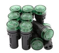 22 mm DC 12 V/24 V de color rojo/amarillo/verde LED intermitente Zumbador Piloto Panel Indicador Luz