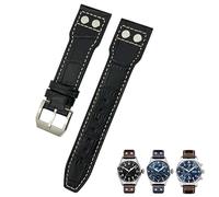 22 mm de 21 mm 20 mm Banda de cuero genuino ajustado para IWC Big Pilot Strap's Watch Band Band Pulseras Accesorios Herramientas para hombres