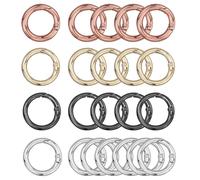 22 mosquetones redondos, 28 mm, 4 colores, mosquetón pequeño, anillo redondo de mosquetón, llavero pequeño para manualidades, accesorios de bolsillo, llaveros, llaveros, manualidades