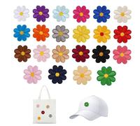 22 Parches Flores de Margaritas Parche Termoadhesivo Ropa, 4.1 cmx 4.1 cm Pegatinas Para Ropa Margaritas, Parches Florales para Planchar, Bonito Parche Bordado de Flores para Bolsos, Mochila