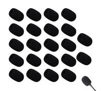 22 Piezas Antiviento Micrófono Mini Cubiertas de Micrófono de Espuma Micrófono Espuma para Aula, Sala Conferencias, Entrevistas Noticias (Negro)