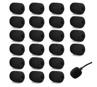 22 piezas de esponja para auriculares, pequeños filtros de ruido para micrófono, cubierta de esponja para micrófono Lavalier, tamaño mini, color negro
