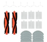 22 piezas de repuesto para robot aspirador Xiaomi E10 E10C E12 B112/Mijia 3C Plus C103, las piezas de repuesto incluyen 2 cepillos principales, 8 paños de fregona, 6 filtros Hepa, 6 cepillos laterales