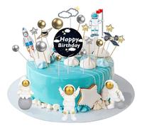 22 Piezas Decoración Tarta Astronauta, Astronauta Cake Topper, Decoración para Tartas Espaciales, Figuras de Astronautas, Adecuado para Decoraciones de Fiestas de Astronautas y Temáticas Espaciales