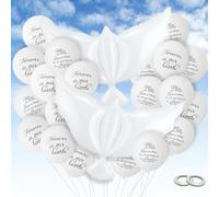 22 piezas Globos Recuerdo Blanco, Globo Funeral to Release In Sky with 2 Pcs Peace Dove Balloons Conmemorativos Globos Blancos for Funeral Condolence Memorial Decoration