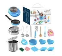 22 Piezas Juegos De Cocina para Niños, Juego De Cocina Infantil, Accesorios De Cocinas Infantil, Utensilios De Cocinas Realistas Y Seguros para Desarrollo De Habilidades Motoras Finas