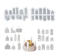 22 Piezas Molde de Fundición para Casa WISIRENT, Moldes de Silicona para Casas Molde de Silicona Navideño, Molde de Silicona Casas Yeso para Colada para Navidad, Pascua, Halloween