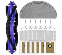 (22 piezas) Repuestos para Narwal Freo S, para Tapo RV30 Max Plus/ RV20 Max Plus aspiradora, 1 cepillo giratorio, 6 cepillos laterales, 6 filtros HEPA, 6 bolsas para polvo, 3 mopas, kit de accesorios