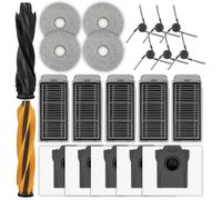 22 Piezas X50 Ultra Piezas de Repuesto para Dreame L40S Pro Ultra/ L50 Pro Ultra/ X50 master, 2 Cepillos Giratorios, 6 Cepillos Laterales, 5 Bolsas Para el Polvo, 5 Filtros, 4 Almohadillas para Fregar