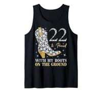 22 & Proud with My Boots On The Ground 22 Años Cumpleaños Camiseta sin Mangas