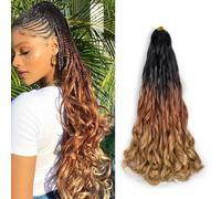 22 pulgadas French Curl Braiding Hair 8 piezas sintético French Curl Crochet Hair