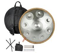 22 Pulgadas Handpan Drum, Tambor De Lengua De Acero, Percusión De Tambor Handpan En Re Menor, 432 Hz/440 Hz Instrumentos De Percusión Para Adultos Y Principiantes(C-440Hz,9Notes)