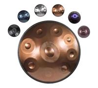 22 Pulgadas Handpan Drums Sets, 432 Hz/440 Hz, 9/10/12 Notas, Instrumento De Percusión En Re Menor, Handpan Para Adultos Tambores De Acero Con Soporte, Bolsa Y Mazos(Gold,432HZ/12Note)