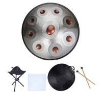 22 Pulgadas Percusión De Tambor Handpan, Steel Hand Drums En Re Menor, Harmonic Handpan Drum, Hand Pan Drums Sets, Para Meditación, Yoga Y Sanación Sonora(440HZ,9 notes)