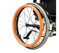 22 Pulgadas Protector de Aro, Fundas para Aro Manual Silla Ruedas 50-51 cm | Silicona 4,6 mm con bandas reflectantes, antideslizante, instalación sin herramientas, fácil limpieza, confort todo el año