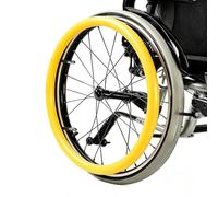 22 Pulgadas Protector de Aro, Fundas para Aro Manual Silla Ruedas 50-51 cm | Silicona 4,6 mm con bandas reflectantes, antideslizante, instalación sin herramientas, fácil limpieza, confort todo el año