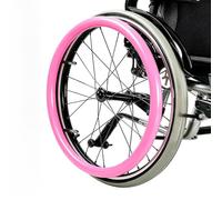 22 Pulgadas Protector de Aro, Fundas para Aro Manual Silla Ruedas 50-51 cm | Silicona 4,6 mm con bandas reflectantes, antideslizante, instalación sin herramientas, fácil limpieza, confort todo el año