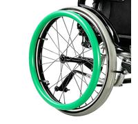 22 Pulgadas Protector de Aro, Fundas para Aro Manual Silla Ruedas 50-51 cm | Silicona 4,6 mm con bandas reflectantes, antideslizante, instalación sin herramientas, fácil limpieza, confort todo el año