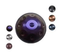 22 Pulgadas Tambor Handpan 9/10/12 Notas 432/440 Hz Instrumento de Tambores de Handpan re Menor Kurd, Instrumento de Percusión de Tambor de Acero de Tambor de Mano para Yoga(Deep Purple,440HZ/10Note)