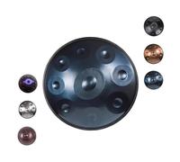 22 Pulgadas Tambor Handpan 9/10/12 Notas 432/440 Hz Instrumento de Tambores de Handpan re Menor Kurd, Instrumento de Percusión de Tambor de Acero de Tambor de Mano para Yoga(Azul,432HZ/9Note)