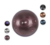 22 Pulgadas Tambor Handpan 9/10/12 Notas 432/440 Hz Instrumento de Tambores de Handpan re Menor Kurd, Instrumento de Percusión de Tambor de Acero de Tambor de Mano para Yoga(Morada,432HZ/9Note)