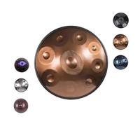 22 Pulgadas Tambor Handpan 9/10/12 Notas 432/440 Hz Instrumento de Tambores de Handpan re Menor Kurd, Instrumento de Percusión de Tambor de Acero de Tambor de Mano para Yoga(Oro,432HZ/12Note)