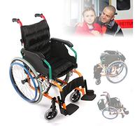 22 sillas de ruedas manuales plegables de acero para niños, silla de ruedas deportiva ligera con reposabrazos, diseño plegable