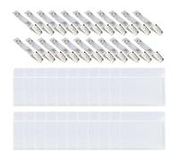 22 soportes transparentes para tarjetas de identificación con clip para tarjetas de identificación con 22 clips para tarjetas de estudiante, tarjetas de autobús, tarjetas de crédito