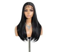 22" Synthetic Lace Front Wig,Glueless Middle Part Straight Wigs for Women Daily Use Suave y Natural