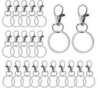 22 unidades de llaveros con mosquetón, mosqueton llavero, mosquetones para llaveros, llavero, aro, llavero, gancho con anillos divididos para bricolaje, fabricación de joyas, artesanía