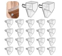 22 unidades de soportes de suelo transparentes, de plástico de 5 mm, soporte para estantes con pasador de acero, para muebles de cocina, estanterías, clips